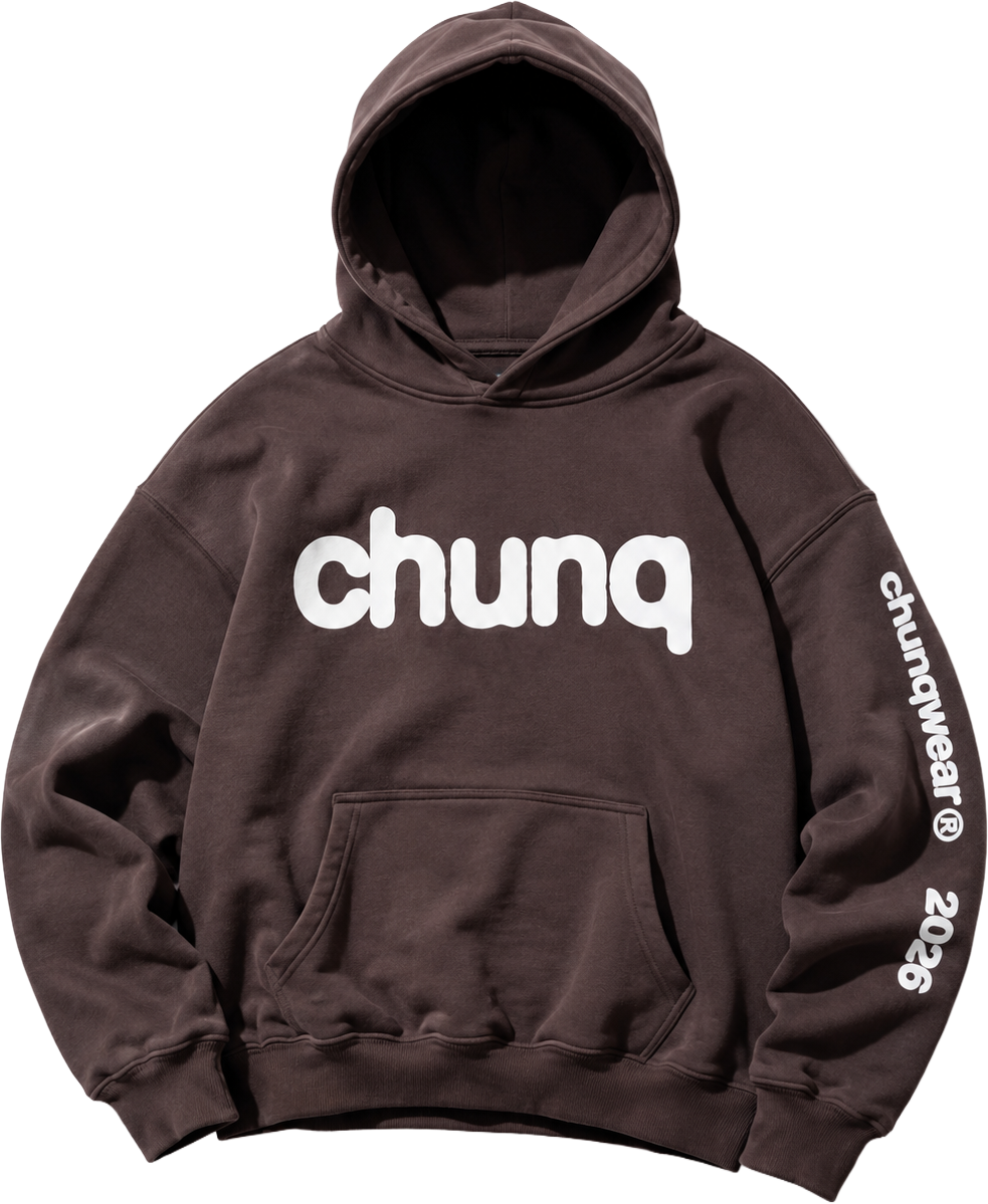 brown 'hero' hoodie flat lay